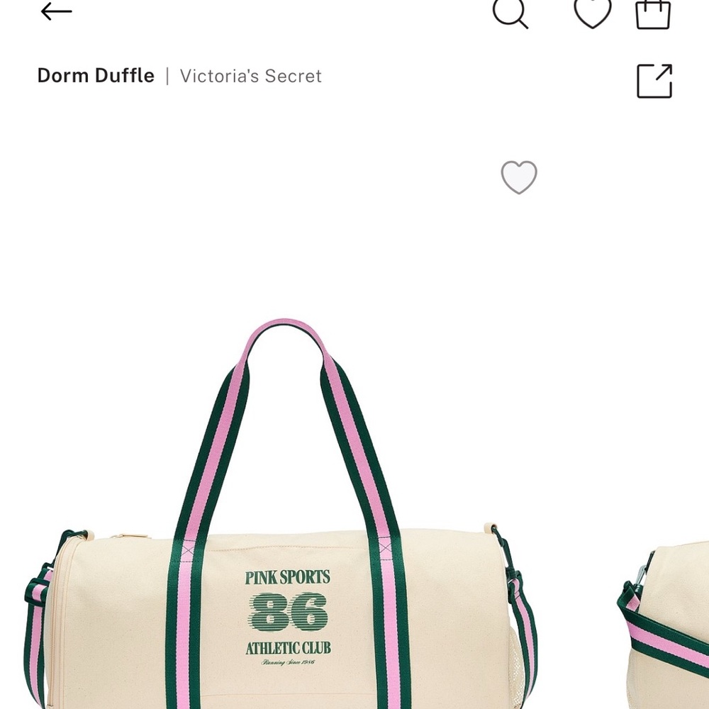 Victoria's Secret Cream and Pink Travel Bag